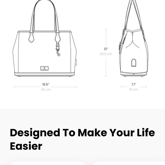 Siena Gray Tote Bag for Women - Picture 4 of 6